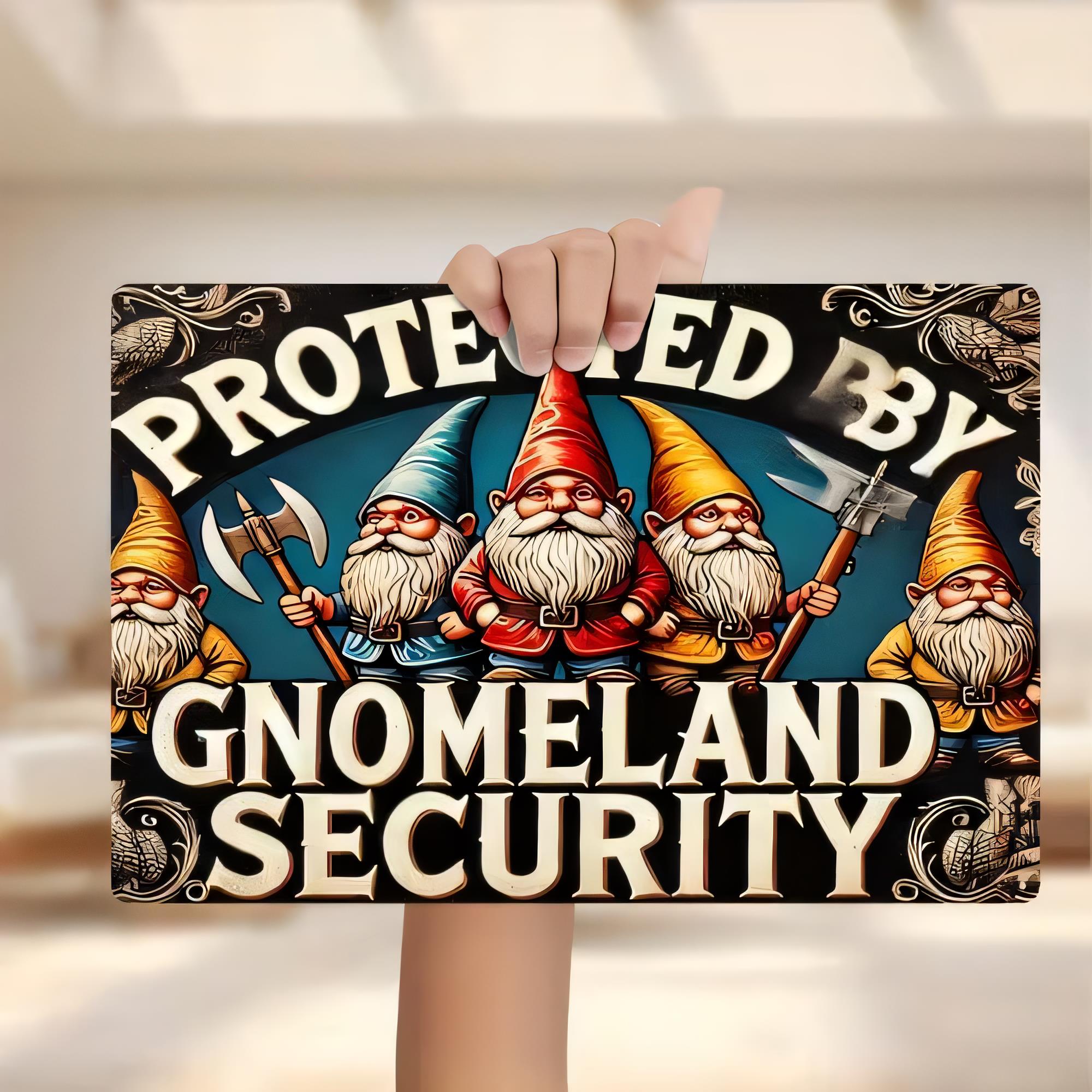 Tin Sign, Protected By Gnome L - đánh giá và giá Home Security Land