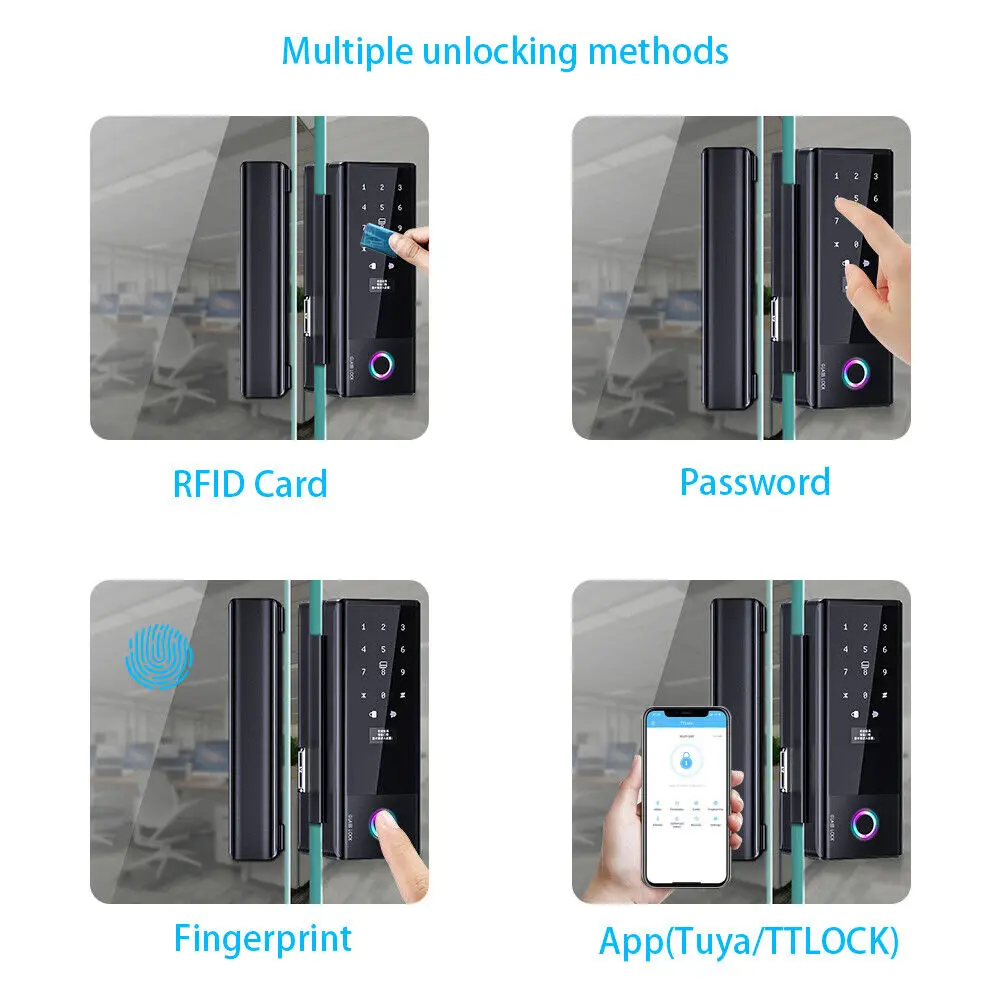 Ttlock Ble Glass Door Lock Sma - đánh giá và giá Door Lock Smart Keypad