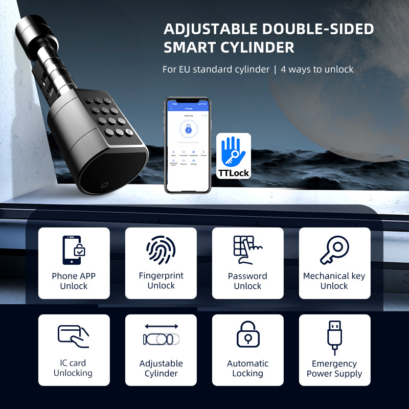 Smart Euro Cylindrical Door Lo - đánh giá và giá Door Lock Smart Keypad