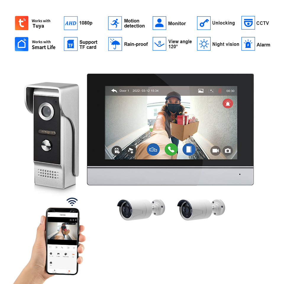 7Inch IPS Screen 2MP  Tuya Rem - đánh giá và giá Home Security Land