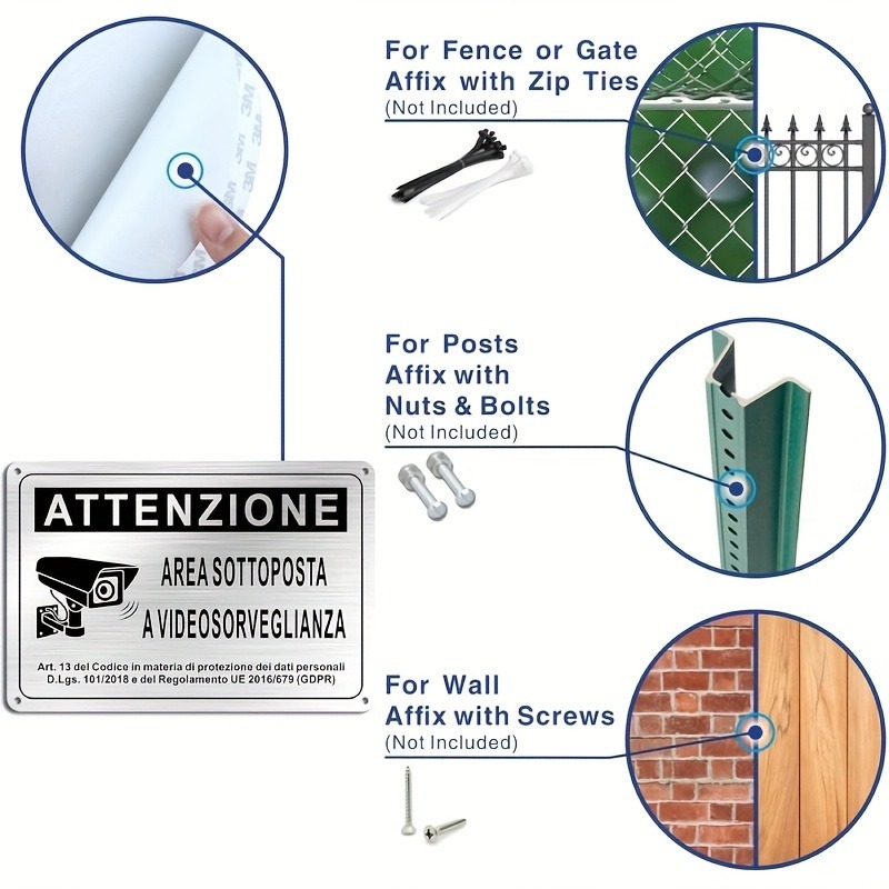 Italian Security Sign 20X30cm  - đánh giá và giá Home Security With Camera