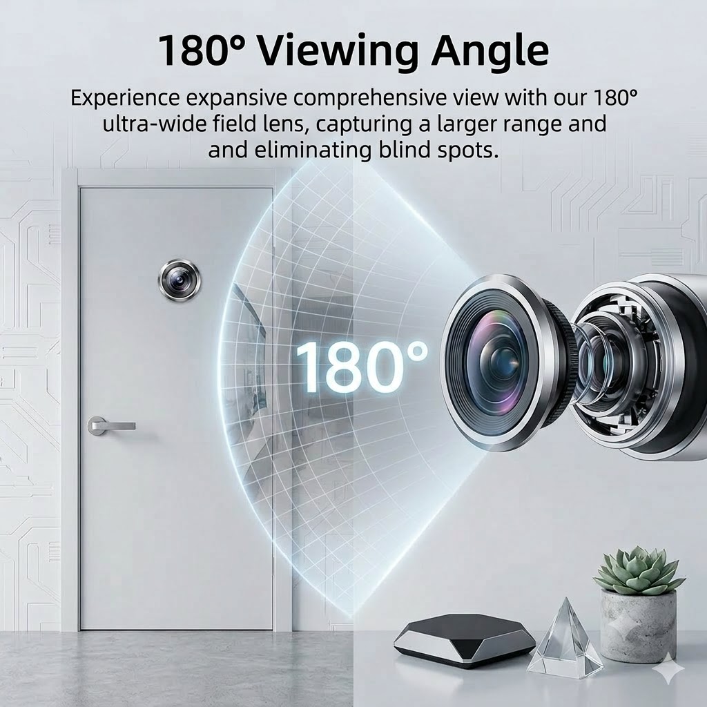 180° 3MP 2K Peephole Camera,5G - đánh giá và giá Home Security Front Door Camera