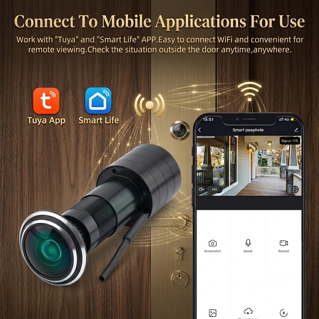 180° 3MP 2K Peephole Camera,5G - đánh giá và giá Home Security Front Door Camera